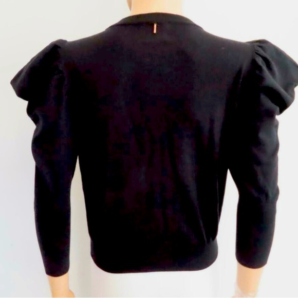 Misa Los Angeles black puff sleeve sweater size S - Picture 2 of 6